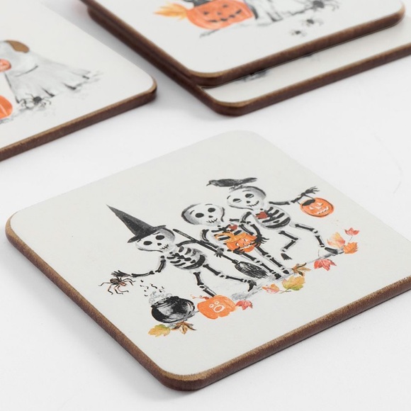 🎃 NWT Doug and Friends Halloween Coaster Set by Pottery Barn - Picture 2 of 6